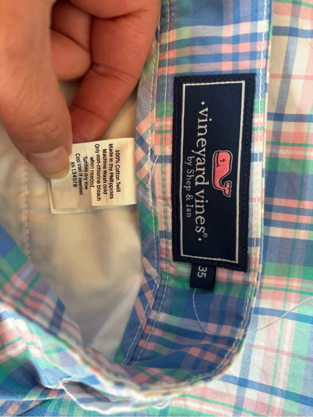 Vineyard Vines Breaker Short Plaid Flat-Front Shorts in Blue, Green, Pink& White